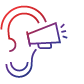 Icon of an ear with a megaphone