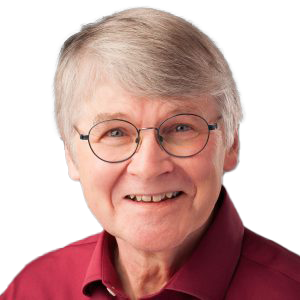 White man with gray hair wearing glasses and a red button down shirt.