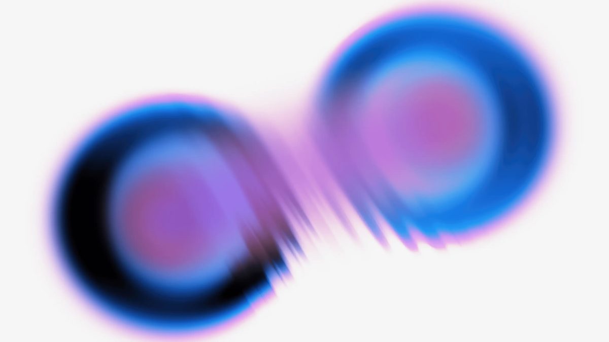 two gradient circles intersecting